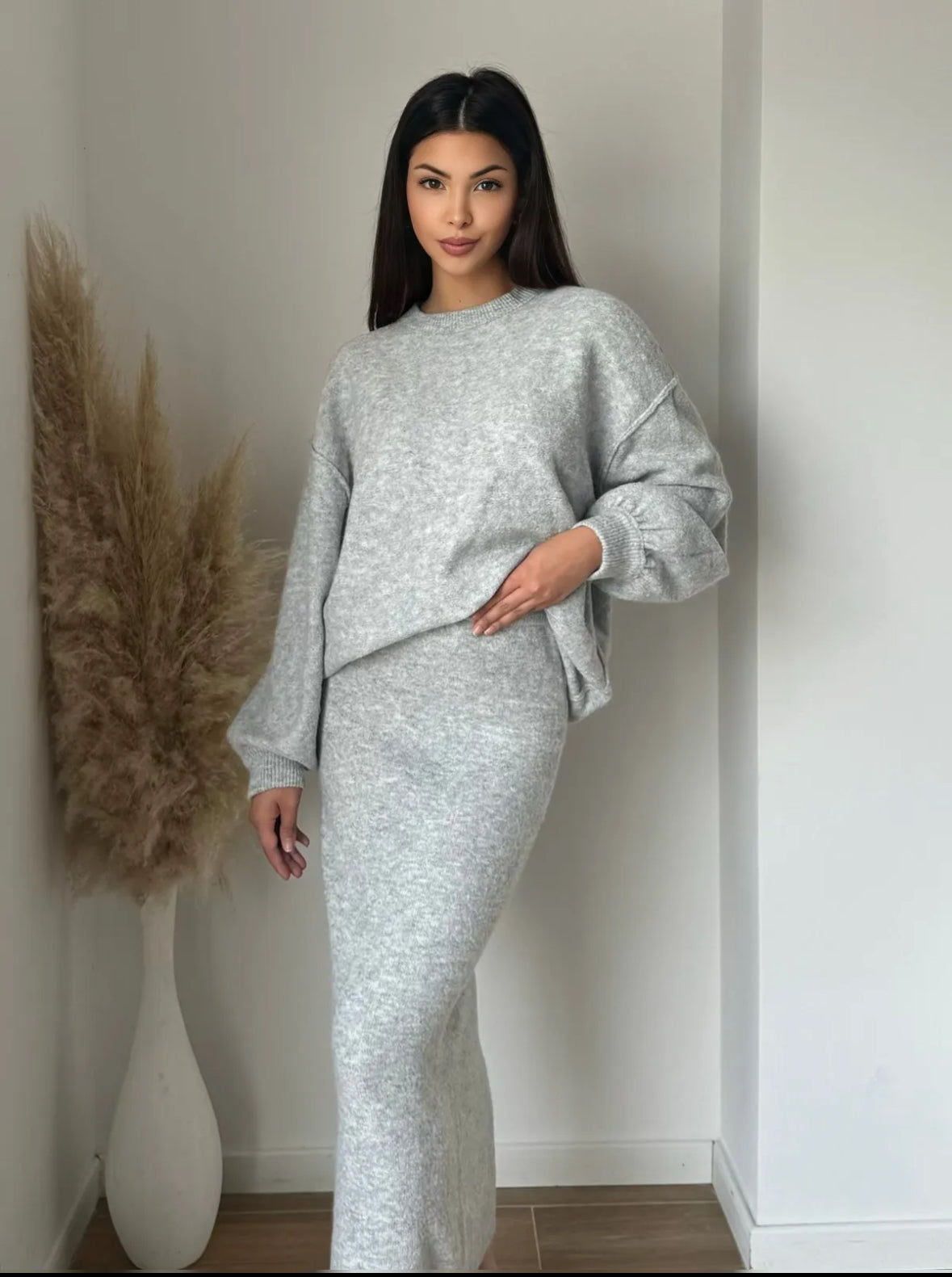 WINTER SKIRT CO ORD (GREY COLOR)