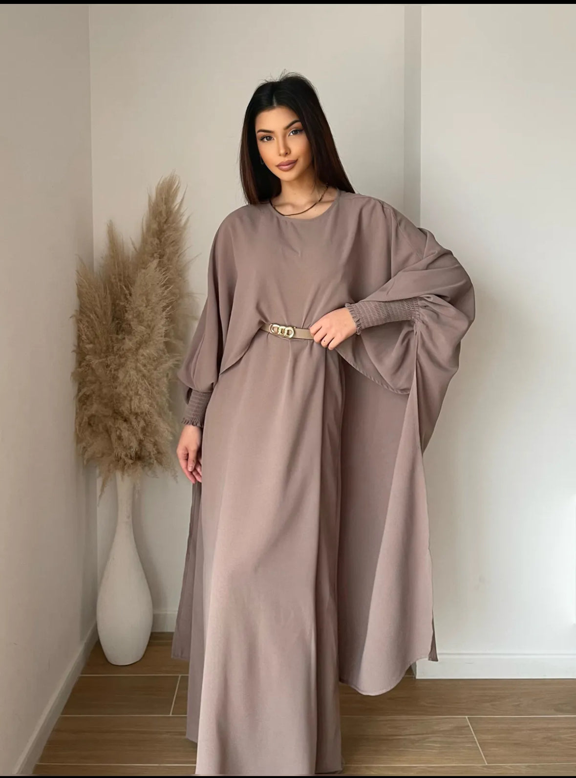DRESS WITH CAPE SET AND BELT