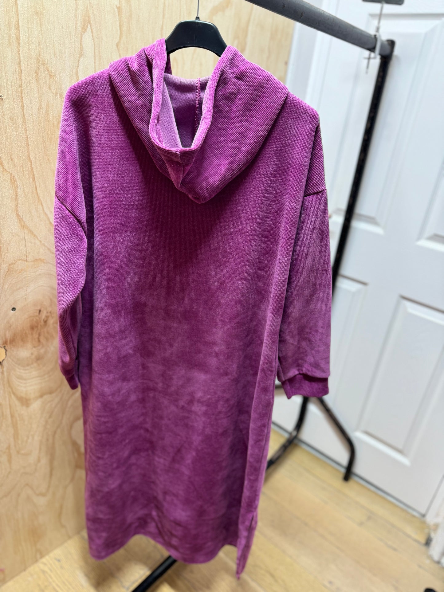 VELVET TOUCH HOODIE DRESS W POCKETS