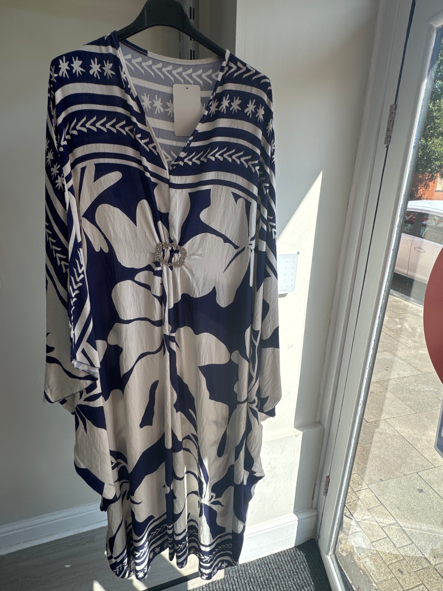 LINEN BELLY BUTTON MAXI ABAYA DRESS