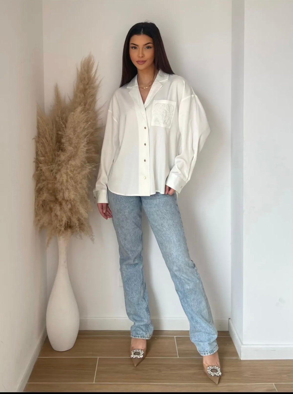 LOEVE INSPIRED SATIN SHIRT white colour