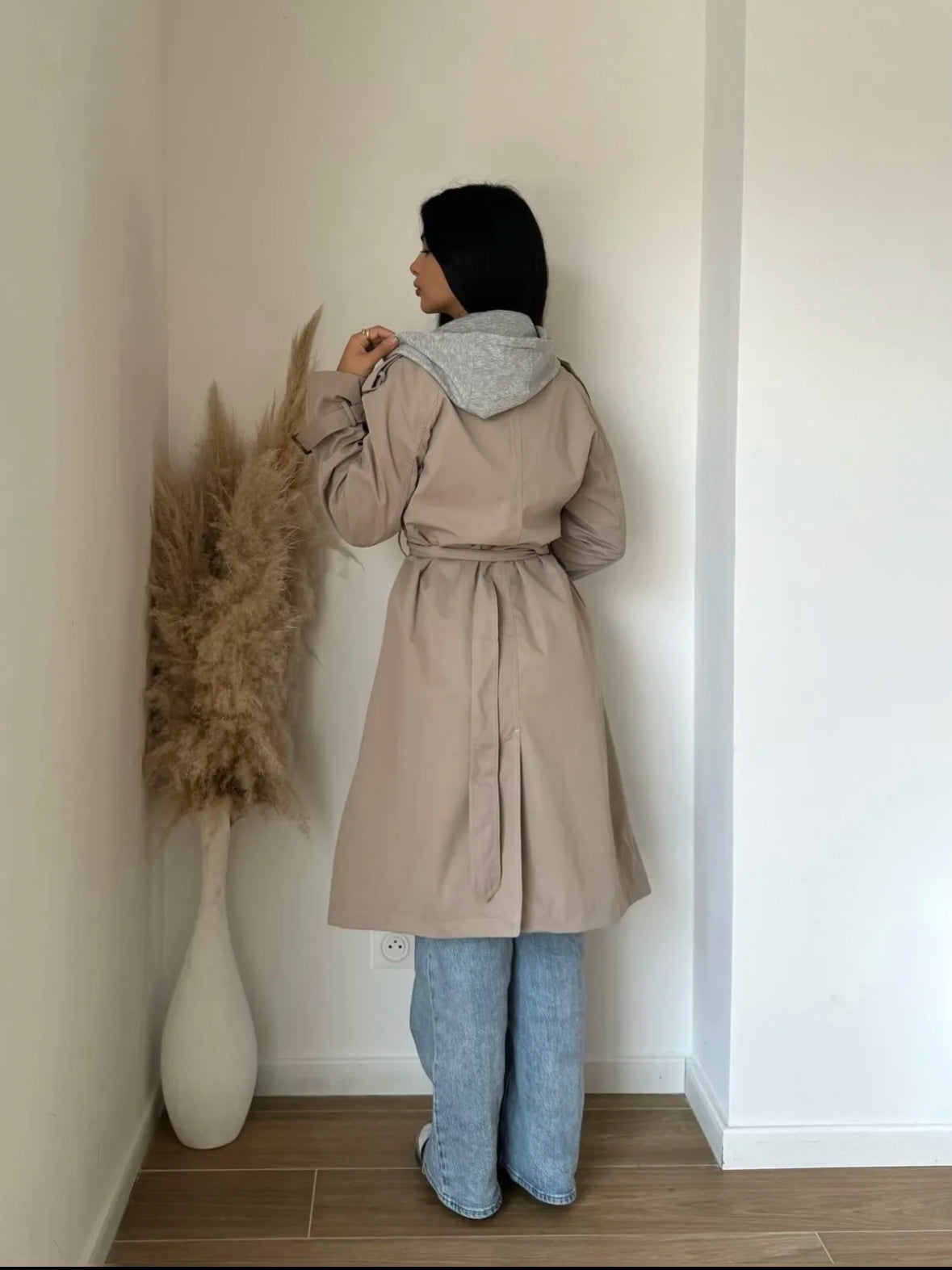 HOODED TRENCH COAT