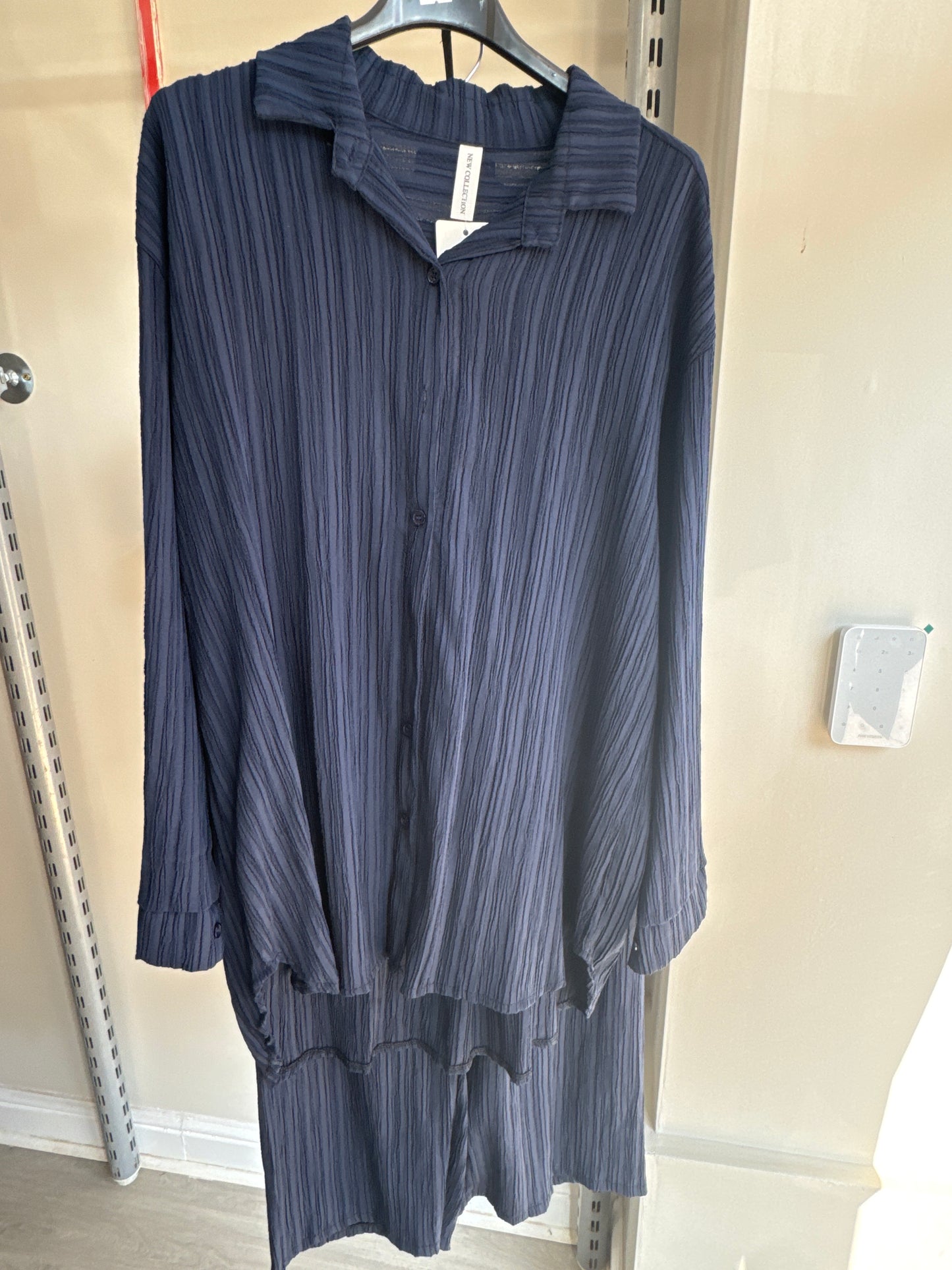 NAVY BLUE CRINKLE CO ORD