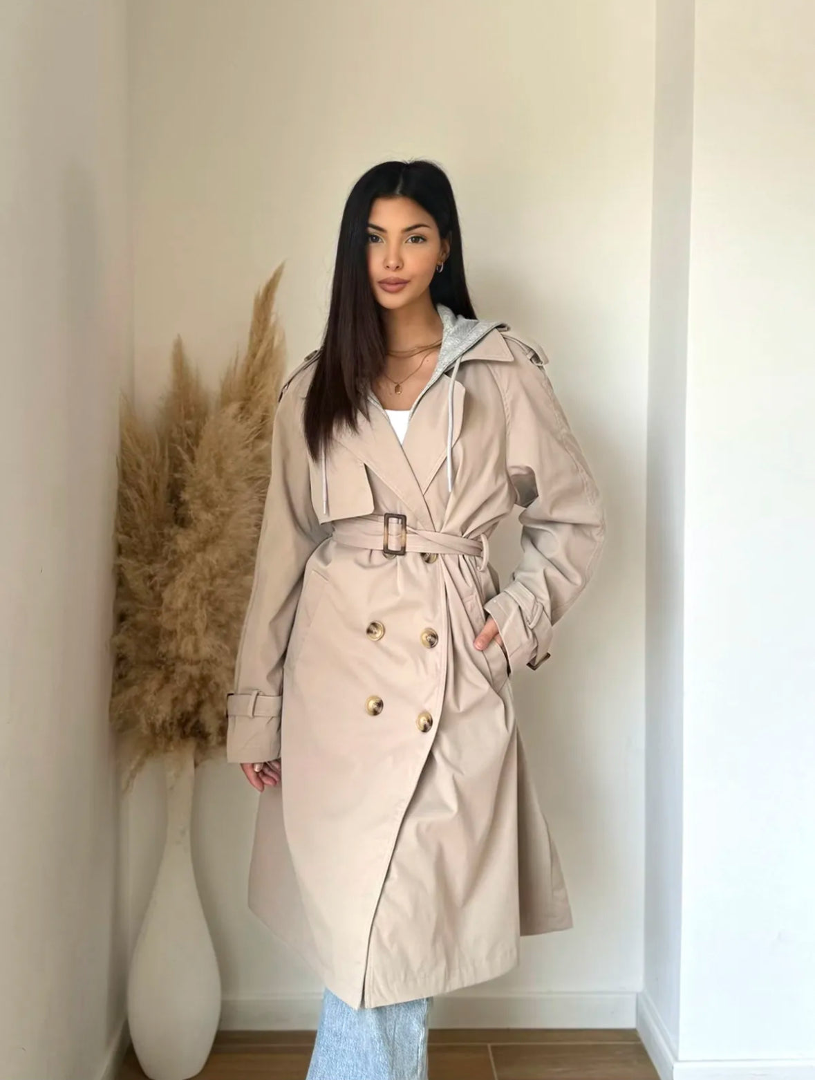 HOODED TRENCH COAT