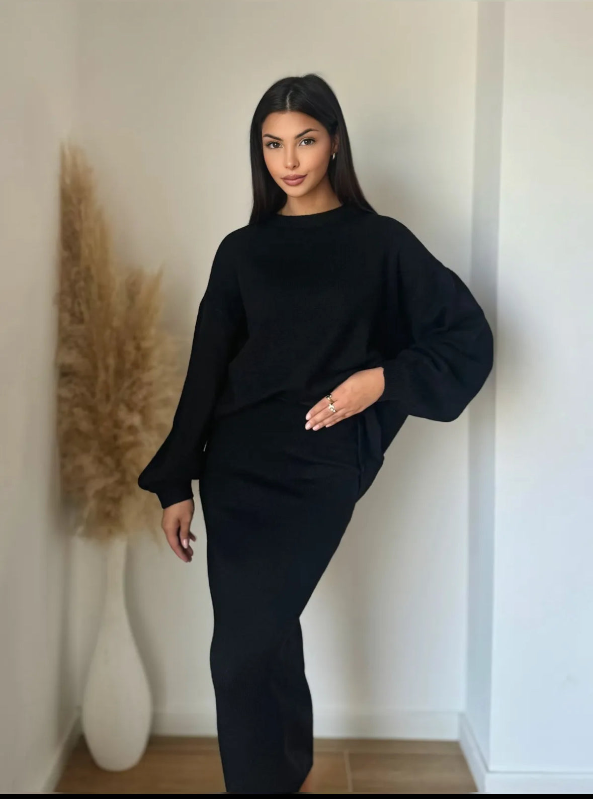 WINTER SKIRT CO ORD (BLACK)