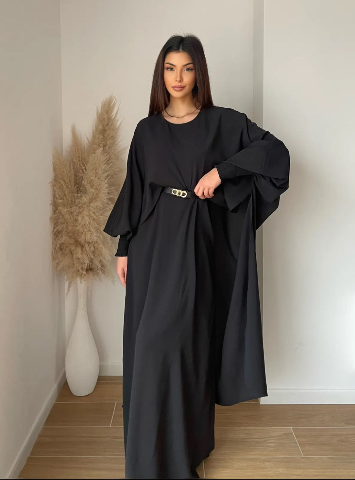 DRESS WITH CAPE SET AND BELT