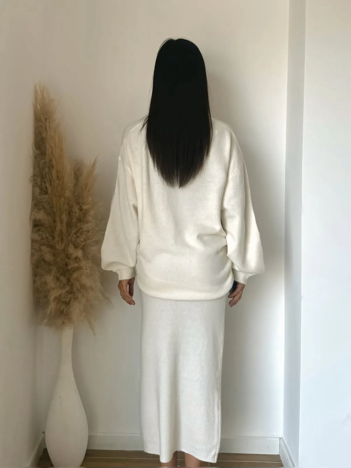 WINTER SKIRT CO ORD (white)