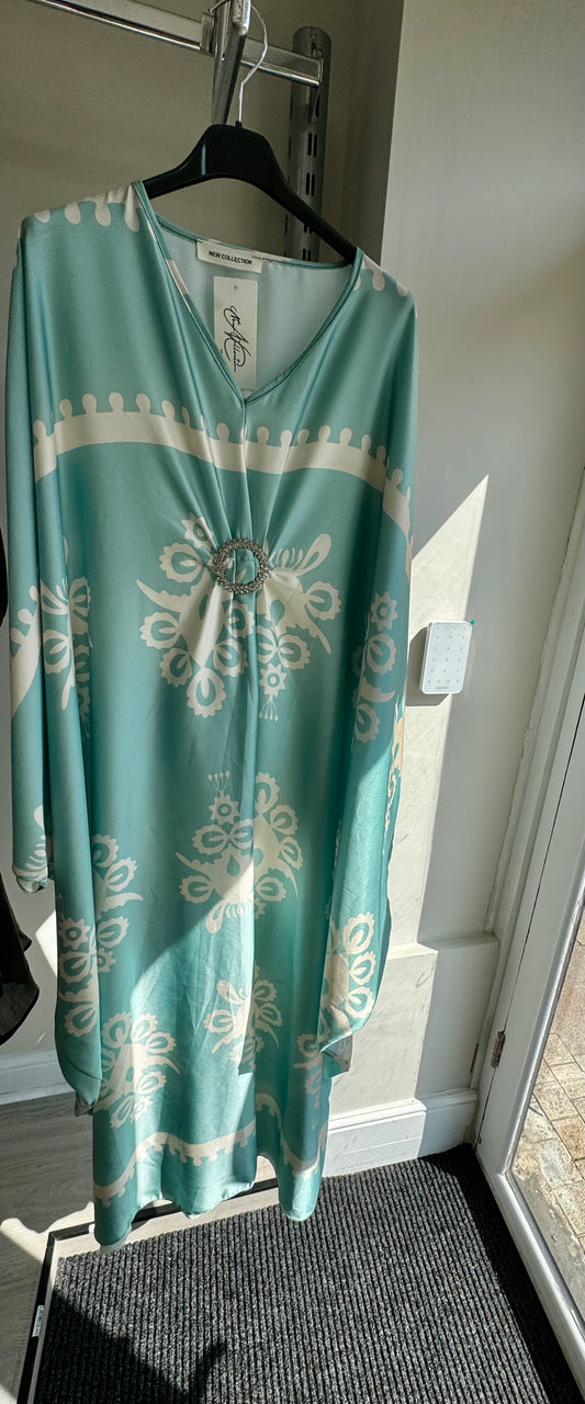 SATIN BELLY BUTTON MAXI ABAYA DRESS