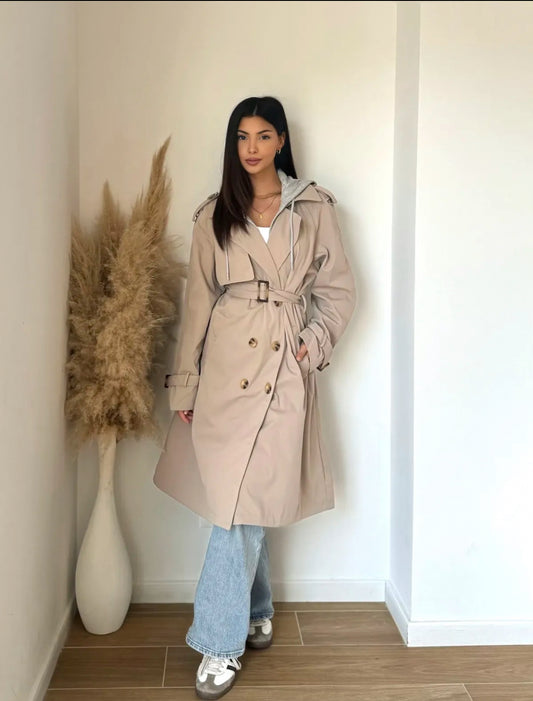 HOODED TRENCH COAT