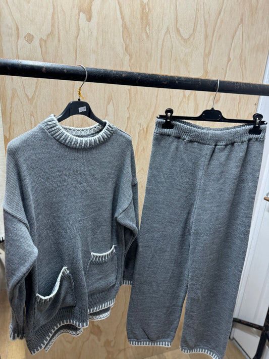 DOUBLE FRONT POCKET CO ORD (GREY)