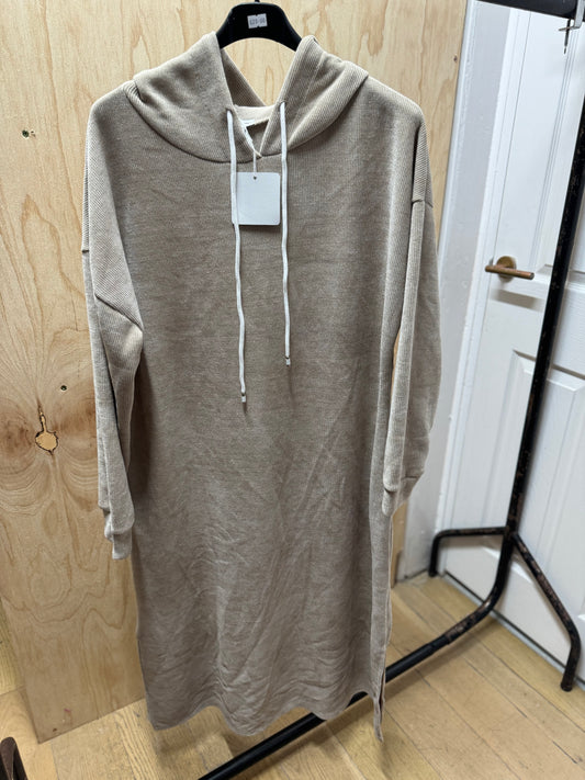 VELVET TOUCH HOODIE DRESS with pockets