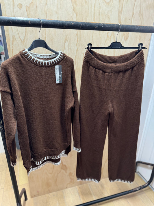 KNITTED WINTER CO ORD (COFEE)