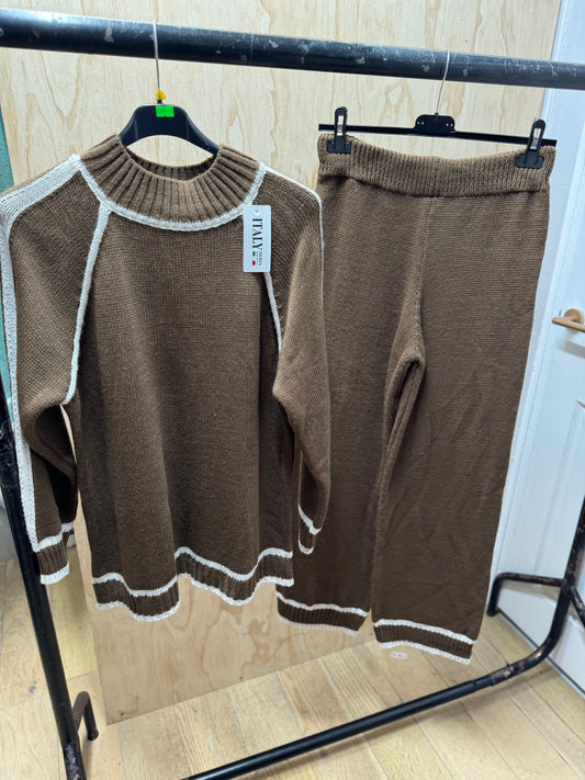HIGH NECK CO ORD(Choclate brown)