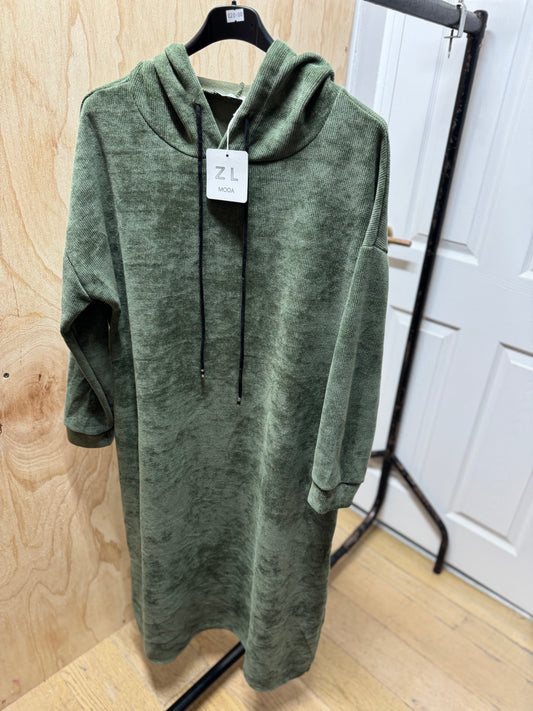 HOODIE DRESS W POCKETS