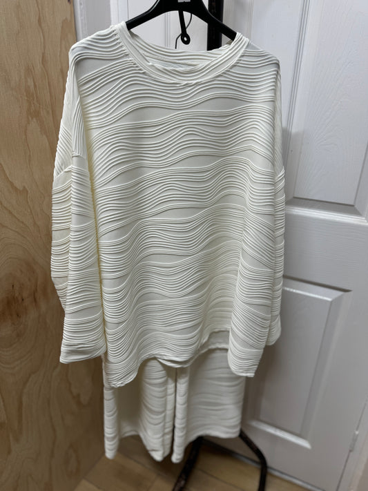Flared warm winter co ord(white)