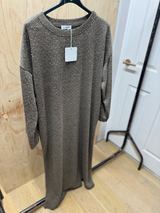 DIAMOND STUNNED POCKET ABAYA(STONE)