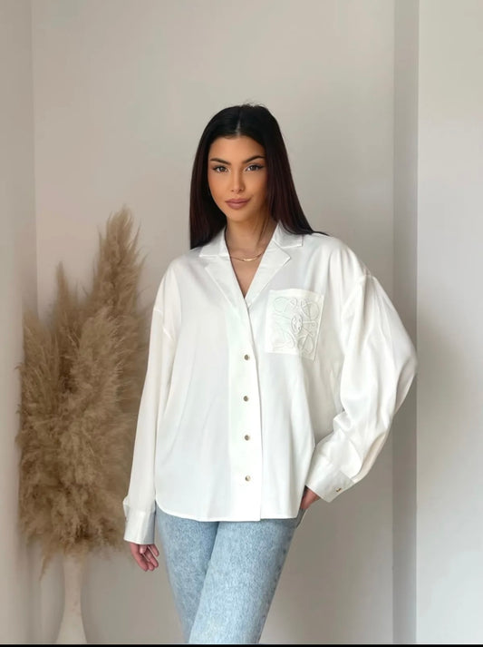 LOEVE INSPIRED SATIN SHIRT white colour