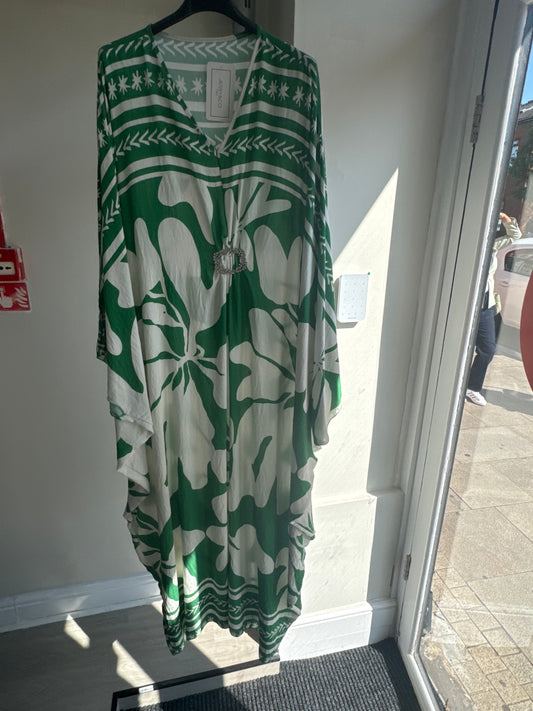 LINEN BELLY BUTTON MAXI ABAYA DRESS