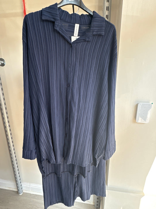 NAVY BLUE CRINKLE CO ORD