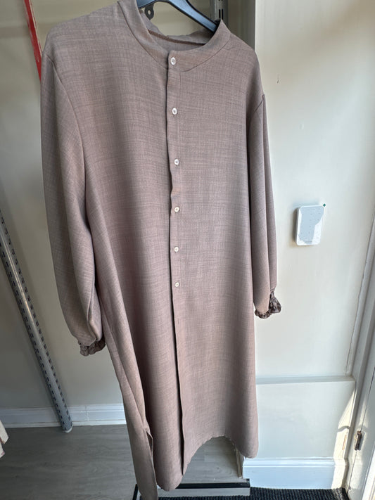 KHAKHI COLOUR LONG  CO ORD WITH RIBBED SLEEVES
