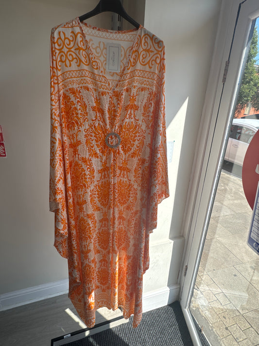 LINEN BELLY BUTTON MAXI ABAYA DRESS