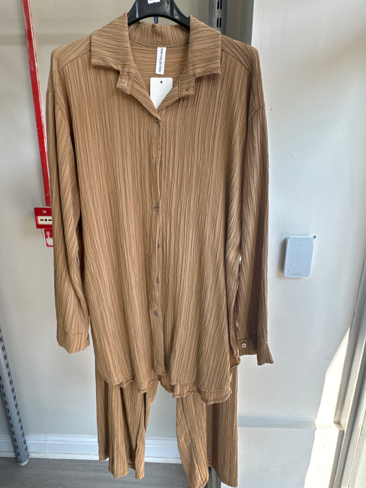 CAMEL COLOUR CRINKLE CO ORD