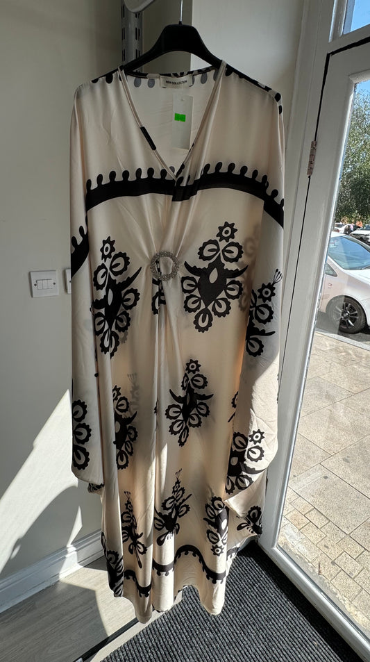 SATIN BELLY BUTTON MAXI ABAYA DRESS