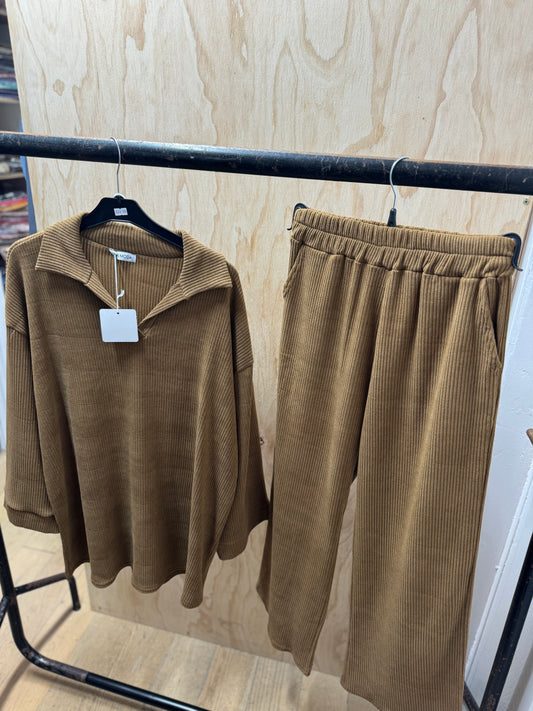 CORDUROY COLLARED CO ORD(Mustard)