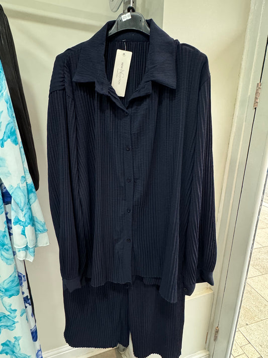 Cotton Pleated Shirt Co-Ord