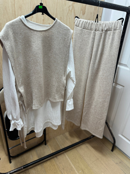 3 piece sweater set(STONE)