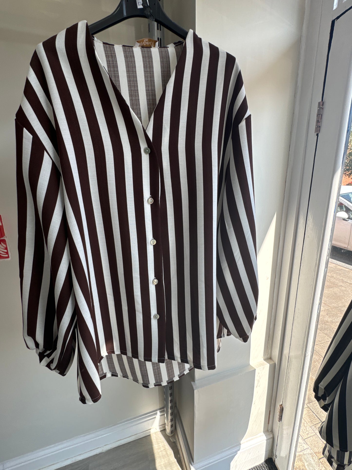 BROWN OVERSIZED STRIPES CO ORD