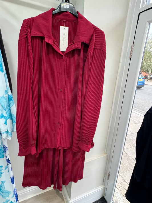 Cotton Pleated Shirt Co-Ord